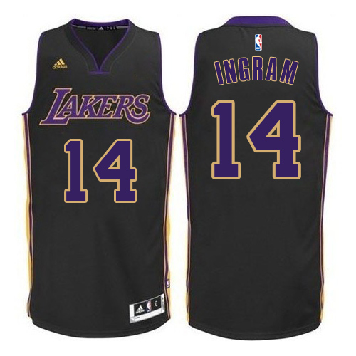 Mens Adidas Los Angeles Lakers 14 Brandon Ingram Swingman Black(Purple NO.) NBA Jersey